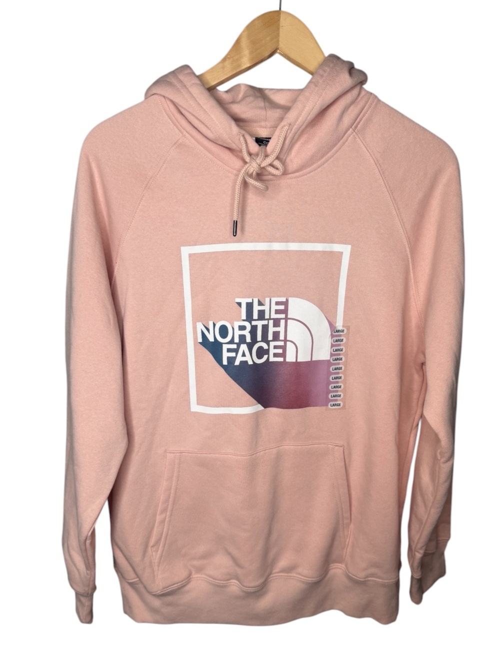 NWT The North Face Logo Front Box Hoodie - Pink Moss